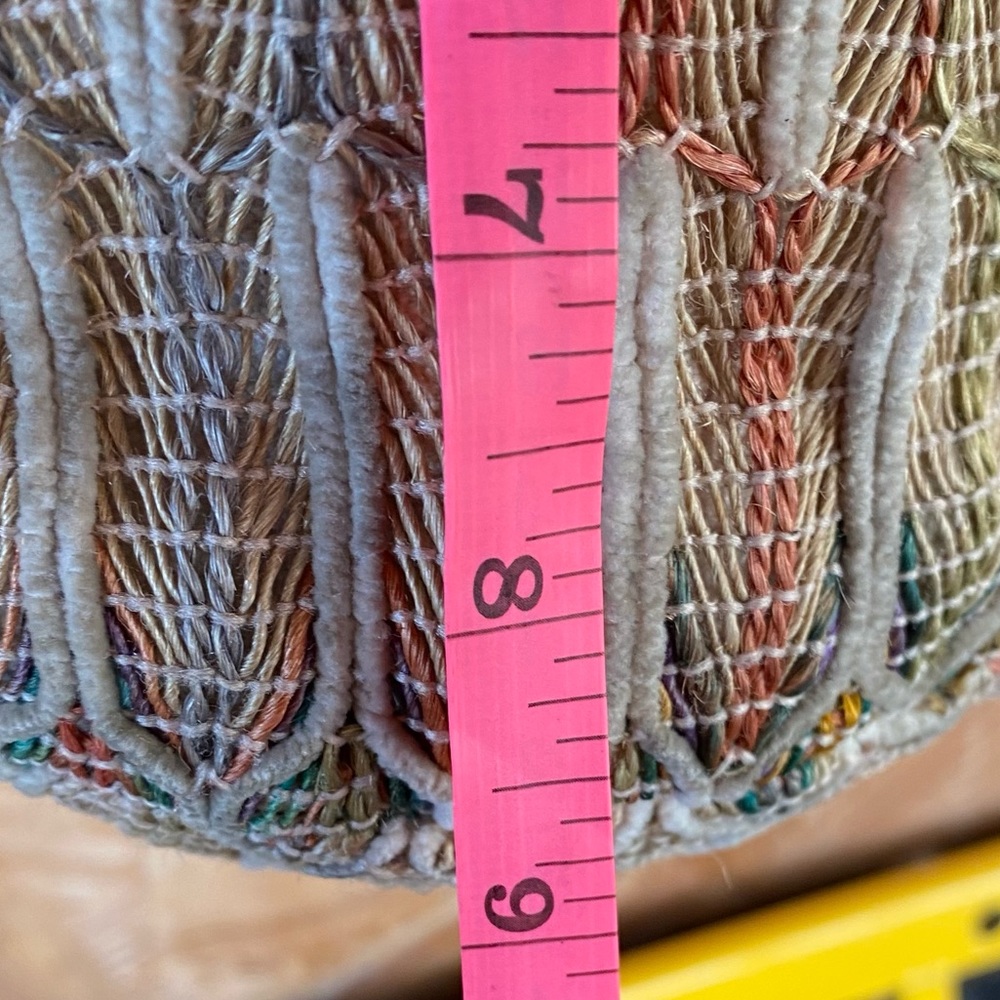 World Market multi color woven drawstring top bucket bag - Picture 9 of 10